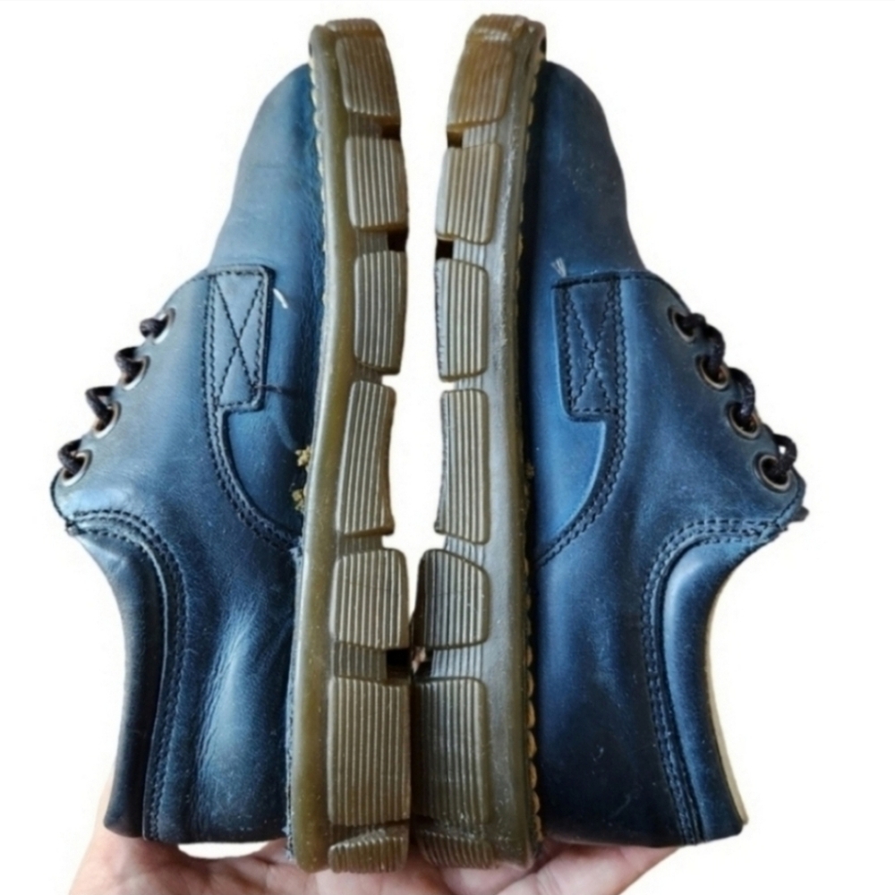 Vintage Dr Martens Made In England Shoe Boys Kids Size 8 Blue Leather Oxford - Picture 3 of 12